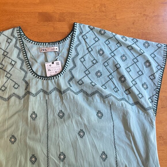 Size XL Zara embroidered midi dress - Picture 4 of 16